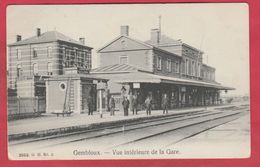 Gembloux - Vue Intérieure De La Gare ... Cheminots - 1908 ( Voir Verso ) - Gembloux