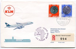 RC 6697 PAYS-BAS KLM 1962 1er VOL ZURICH - KANO NIGERIA FFC NETHERLANDS LETTRE COVER - Poste Aérienne