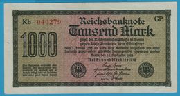 DEUTSCHES REICH 1000 Mark Code GP 15.09.1922  # Kb 040279 P# 76g - 1000 Mark