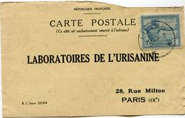 CONGO BELGE CARTE POSTALE BON POUR UN FLACON ECHANTILLON D'URISANINE DEPART (LULUABOURG) ? VI 2? POUR LA FRANCE - Storia Postale