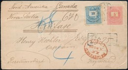 1884 Ajánlott 5kr Díjjegyes Levél 10kr Díjkiegészítéssel Nova-Scotiaba (Kanada) 'MEHALA' - 'HALIFAX' - Other & Unclassified