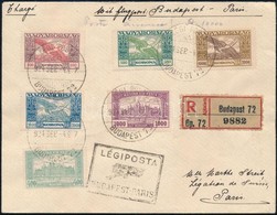 1924 Szept. 4. Ajánlott Légi Levél Sok Bélyeges Bérmentesítéssel Párizsba Küldve, érkezési Bélyegzés Nincs - Other & Unclassified