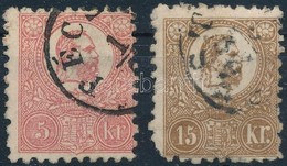 O 1871 Kőnyomat 5kr + 15kr (36.000) (foghiba / Perf. Fault) - Andere & Zonder Classificatie