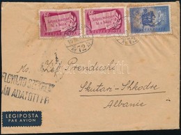 1950 Légi Levél Csalárd Bérmentesítéssel (fél Bélyegekből Csirizzel Felragasztott Darabok) 'BUDAPEST' - Skodre, Albániáb - Other & Unclassified