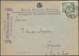 1926 Céges Levél Koronás Madonna 5.000K Perfin Bélyeggel Bérmentesítve 'BUDAPEST' - Genf - Other & Unclassified