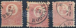 O 1871 3 Db Különféle Színű Kőnyomat 5kr - Other & Unclassified