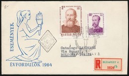 1964 Évfordulók, Események 2 Vágott Bélyeg Ajánlott FDC-n - Other & Unclassified