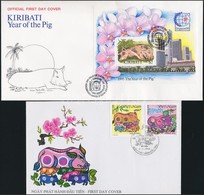 Kiribati, Vietnam 1995 A Disznó éve 2 FDC - Andere & Zonder Classificatie