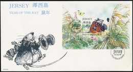 Dél-Korea, Nagy-Britannia Jersey 1996 A Patkány és Bivaly éve 3 FDC - Andere & Zonder Classificatie