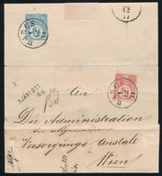 1871 Kőnyomat 10kr + Réznyomat 5kr Vegyes Bérmentesítésű Ajánlott Levél (350.000) / Mi 4 + 10 Mixed Franking On Register - Other & Unclassified