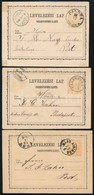 1872 3 Db 2kr Díjjegyes Levelezőlap, III. Típus Narancs Színben / 2kr PS-cards, III. Type - Andere & Zonder Classificatie