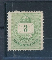 * 1874 3kr 13:11 1/2 Fogazással, Festékfoltok, Javítással (30.000) / With Retouche, Paint Spots, Perforation 13:11 1/2 - Andere & Zonder Classificatie