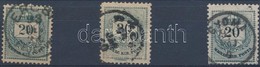 O 1881 Színesszámú 3 Db 20kr Gyöngyjavítás, Karcok, Lemeznyom - Other & Unclassified