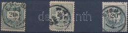 O 1881 Színesszámú 3 Db 20kr Gyöngyjavítás, Karcok, Lemeznyom - Andere & Zonder Classificatie