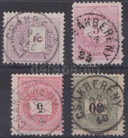 O 1881-1889 4 Klf Bélyeg / 4 Different Stamps 'CSÁKBERÉNY' - Andere & Zonder Classificatie