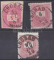 O 1881-1899 3 Klf Bélyeg / 3 Different Stamps 'CSOBÁD ABAÚJ M' - Other & Unclassified