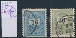 O 1889/1898 10kr és 30kr Lemezhibával (Fekete Könyv 120 P) - Other & Unclassified