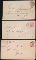 1874-1882 3 Db 5kr Díjjegyes Boríték I, V, VII Vízjellel - Other & Unclassified