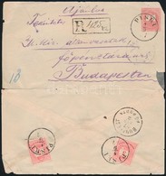 1887 5kr Díjjegyes Ajánlott Levél 2 X 5kr Díjkiegészítéssel / Registered 5kr PS-cover With 2 X 5kr Additional Franking ' - Andere & Zonder Classificatie