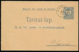 1891 35kr Távirati Zárt Levelezőlap, Belül 2kr és 5kr Díjkiegészítéssel (az 5kr Bélyegen Karcok) / 35kr Telegramm Cover  - Andere & Zonder Classificatie