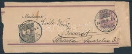 1894 2kr Díjjegyes Címszalag 1kr Díjkiegészítéssel Romániába / PS-wrapper With 1kr Additional Franking To Romania (eltép - Other & Unclassified