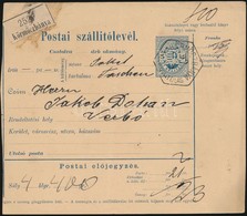 1899 Postai Szállítólevél 'KÖRMÖCZBÁNYA' - Verbó - Other & Unclassified