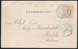 1899 Képeslap 2kr Bérmentesítéssel és M.SZIGET-MISKOLCZ-BUDAPEST Vasúti Bélyegzéssel - Andere & Zonder Classificatie