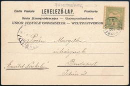 1903 5f Füzetbélyeggel Feladott Képeslap / Postcard With 5f Stamp From Booklet, 'HODRUSBÁNYA' - Budapest - Andere & Zonder Classificatie