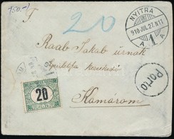 1910 Levél 20f Portóval Komáromba / Cover With 20f Postage Due 'NYITRA' - Andere & Zonder Classificatie