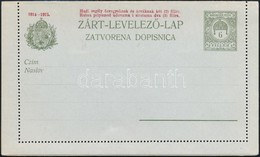 1914-1915 Használatlan 6f Hadisegély Díjjegyes Zárt Levelezőlap, Magyar és Horvát Nyelvű - Andere & Zonder Classificatie