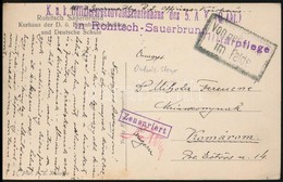 1916 Tábori Posta Képeslap 'K.u.k. Offiziersrekonvaleszentenhaus Des 5. A.K.(Q. Abt.) In Rohitsch - Sauerbrunn' - Andere & Zonder Classificatie