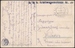 1917 Tábori Posta Képeslap / Field Postcard 'K.u.k. Kraftwagenkolonne Nr. 38.' + 'EP VIRPAZAR B' - Andere & Zonder Classificatie