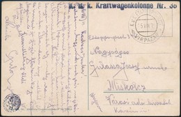 1917 Tábori Posta Képeslap / Field Postcard 'K.u.k. Kraftwagenkolonne Nr. 38.' + 'EP VIRPAZAR B' - Other & Unclassified