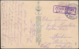 1917 Képeslap / Postcard ,,ZENSURIER S.M.S. BELLON' + ,,MFP POLA' - Andere & Zonder Classificatie