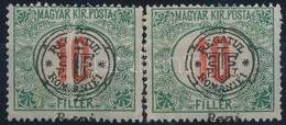 ** Nagyvárad 1919 Portó 10f Pár Elcsúszott Felülnyomással / Mi P6 II Pair With Shifted Overprint. Signed: Bodor (elvált  - Other & Unclassified