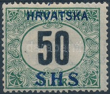 * SHS Horvátország 1918 Feketeszámú Portó 50f VII/a. Vízjellel (54.000) / Mi Postage Due 34y Signed: Bodor - Andere & Zonder Classificatie