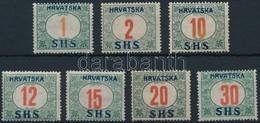 * SHS 1918 7 Klf Portó Bélyeg (21.400) / 7 Postage Due Stamps. Signed: Bodor - Other & Unclassified