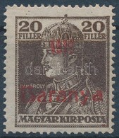 ** Baranya I. 1919 Károly 20f Vörös Felülnyomással Próbanyomat, Garancia Nélkül (**22.000) - Other & Unclassified