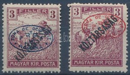 ** Debrecen I. 1919 Arató/Köztársaság 3f + Eltérő Piros Színű Felülnyomással, Mindkettő Garancia Nélkül (min 20.000) - Other & Unclassified