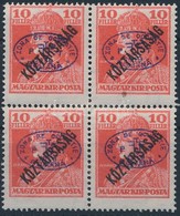 ** Debrecen I. 1919 Károly/Köztársaság 10f Négyestömb Garancia Nélkül (30.000) - Andere & Zonder Classificatie