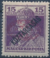 * Debrecen I. 1919 Károly/Köztársaság 15f Piros Felülnyomással Garancia Nélkül (**55.000) - Andere & Zonder Classificatie