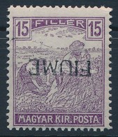 ** Fiume 1918 Arató 15f Fordított Felülnyomással, Garancia Nélkül - Other & Unclassified