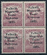 ** Nyugat-Magyarország V. 1921 Arató 10f Négyestömb Garancia Nélkül (**48.000) - Andere & Zonder Classificatie