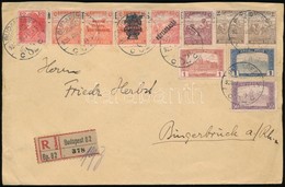 1920 Ajánlott Levél 11 Bélyeggel Bérmentesítve Németországba / Registerec Cover With 11 Stamps Franking To Germany - Andere & Zonder Classificatie