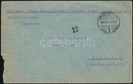1924 Levél 1000K Bérmentesítéssel, ,,13'-as Számbélyegzéssel - Other & Unclassified