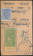 1937 6f Díjjegyes Kivágás Levelezőlap Darabon 20f Portóval - Other & Unclassified