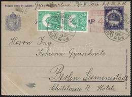 1931 16f Díjjegyes Zárt Levelezőlap 2 X 6f Díjkiegészítéssel Berlinbe - Other & Unclassified