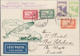 1931 Zeppelin Magyarország- Németországi útja Levelezőlap Zeppelin Bélyegek Helyett 1927 Légiposta Bérmentesítéssel / Ze - Other & Unclassified