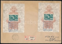 1940 2 Db Árvíz Blokk Ajánlott Levélen / 2 X Block Mi 7 On Registered Cover - Other & Unclassified