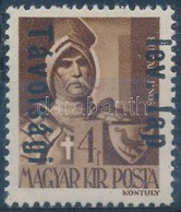 ** 1946 Betűs Távolsági Lev. Lap Fél Bélyegnyit Elcsúszott Felülnyomással - Other & Unclassified